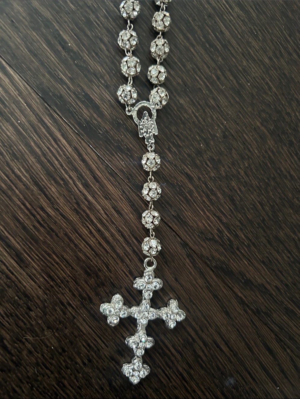 Dolce & Gabbana stunning silver jeweled crystal rosary necklace, authentic - Picture 3 of 3